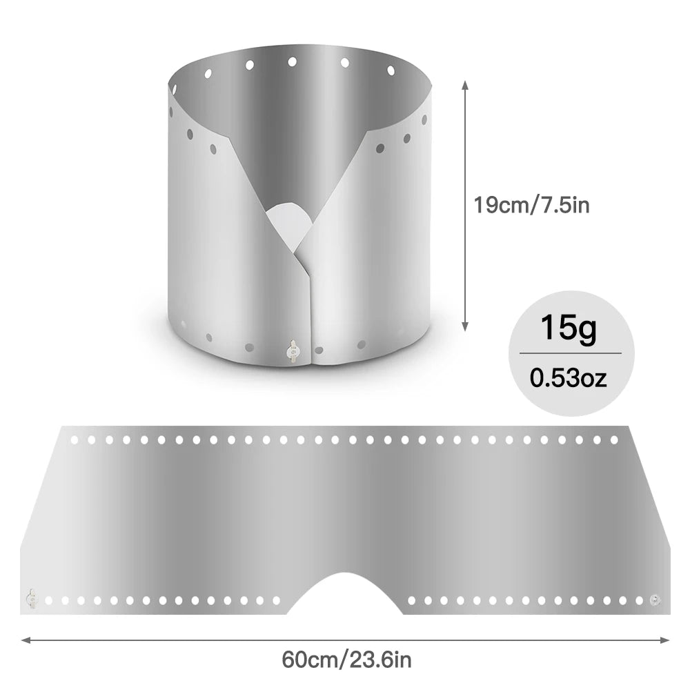 Ultralight Titanium Stove Wind Shield